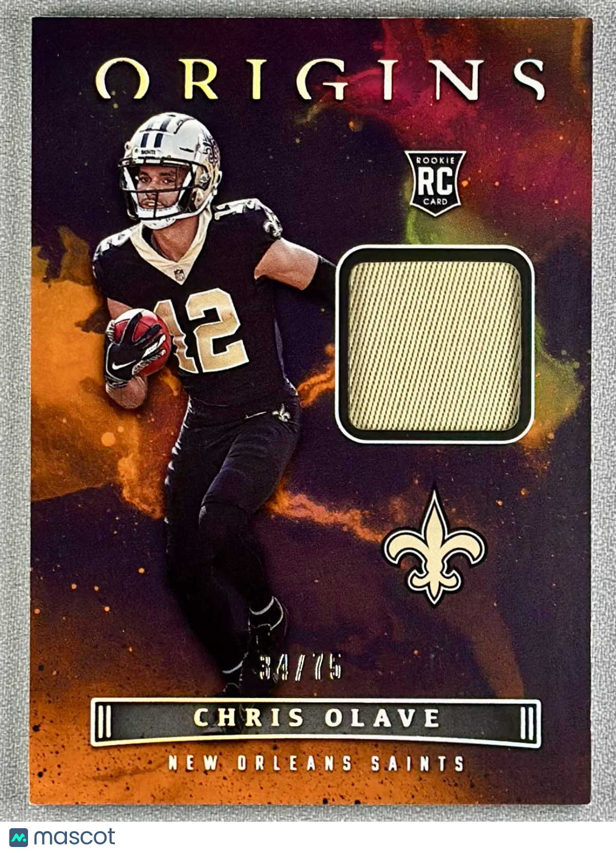 2022 Panini Origins Chris Olave Rookie Patches Orange /75 #ROPCOL RC