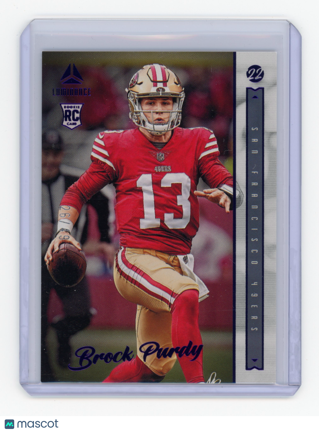 2023 Panini Chronicles Luminance Brock Purdy Purple /49 #213 RC