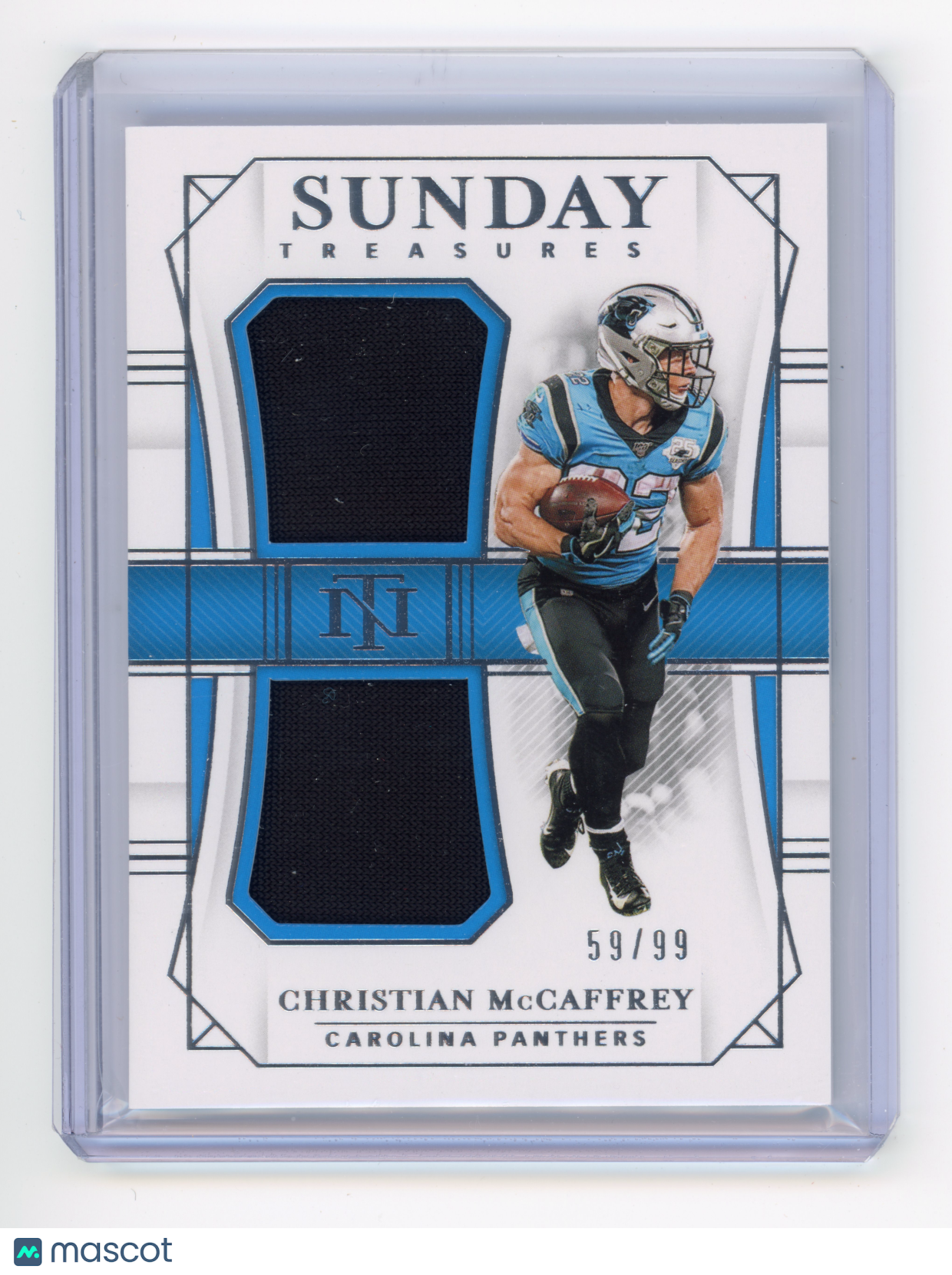 2019 Panini National Treasures Christian McCaffrey Sunday Treasures /99 #STR-3