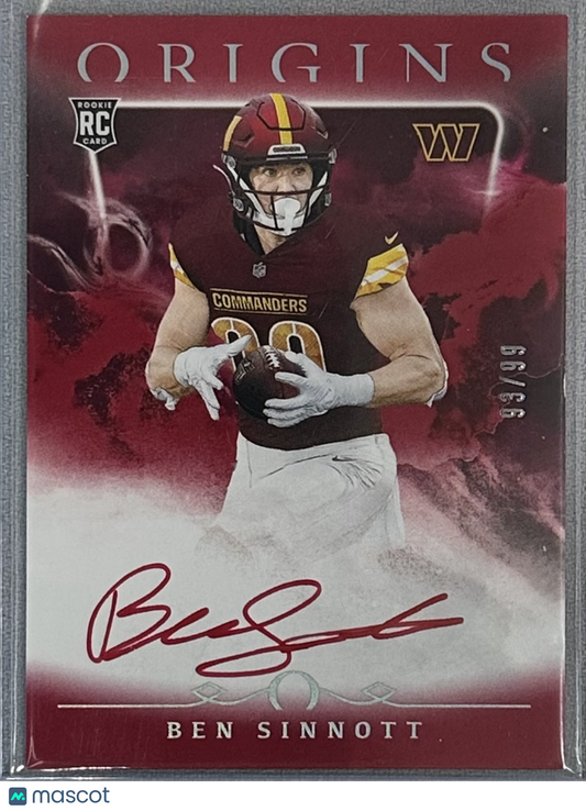 2024 Panini Origins Ben Sinnott Rookie Autos Red /99 #RAUBSI