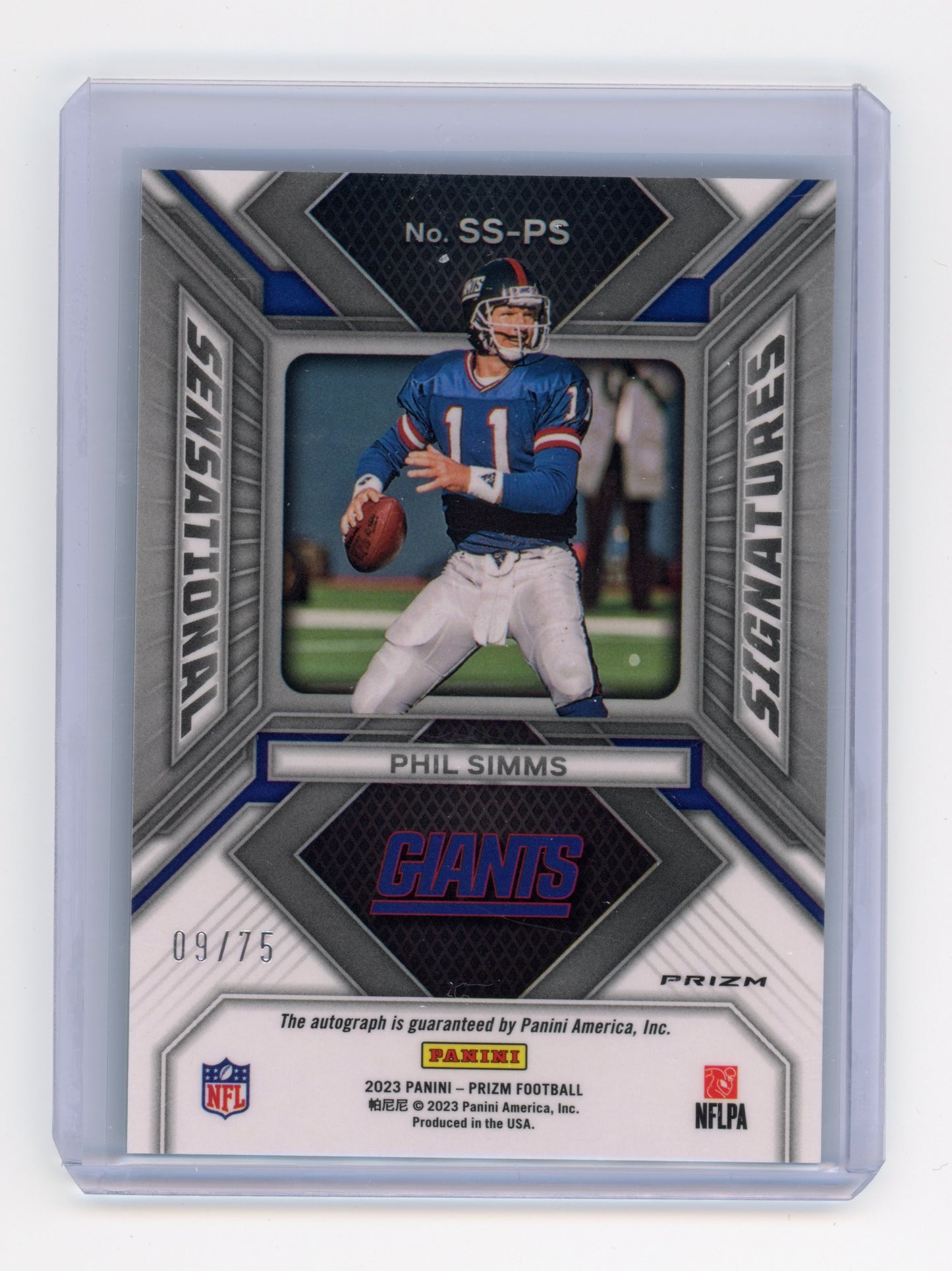 2023 Panini Prizm Phil Simms Sensational Signatures Green Scope /75 #SS-PS