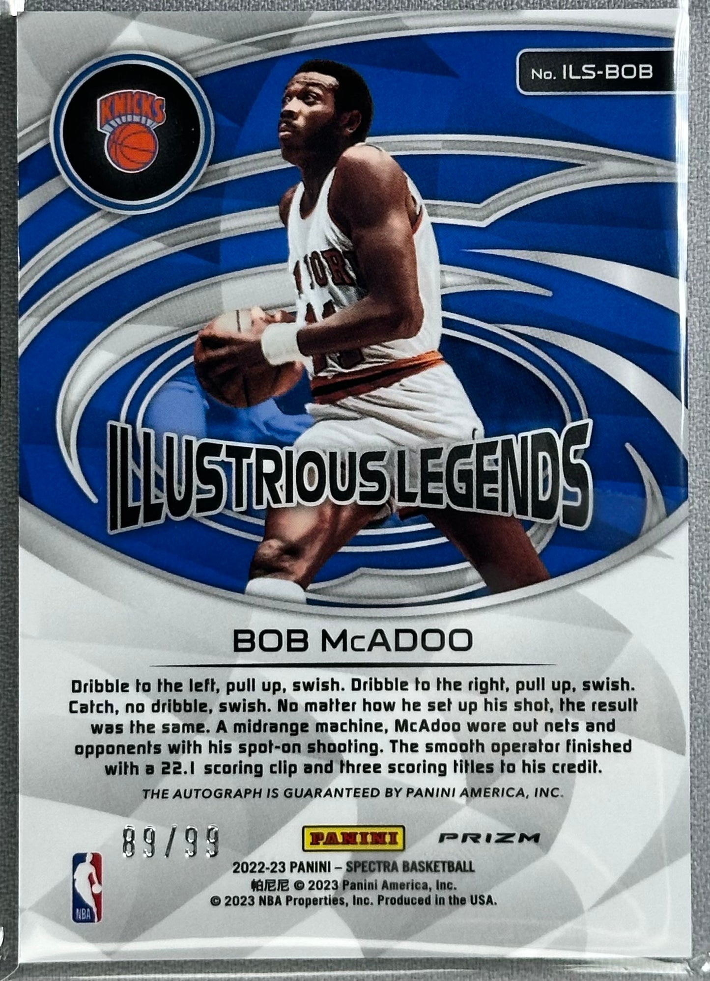 2022 Panini Spectra Bob McAdoo Illustrious Legends /99 #ILS-BOB