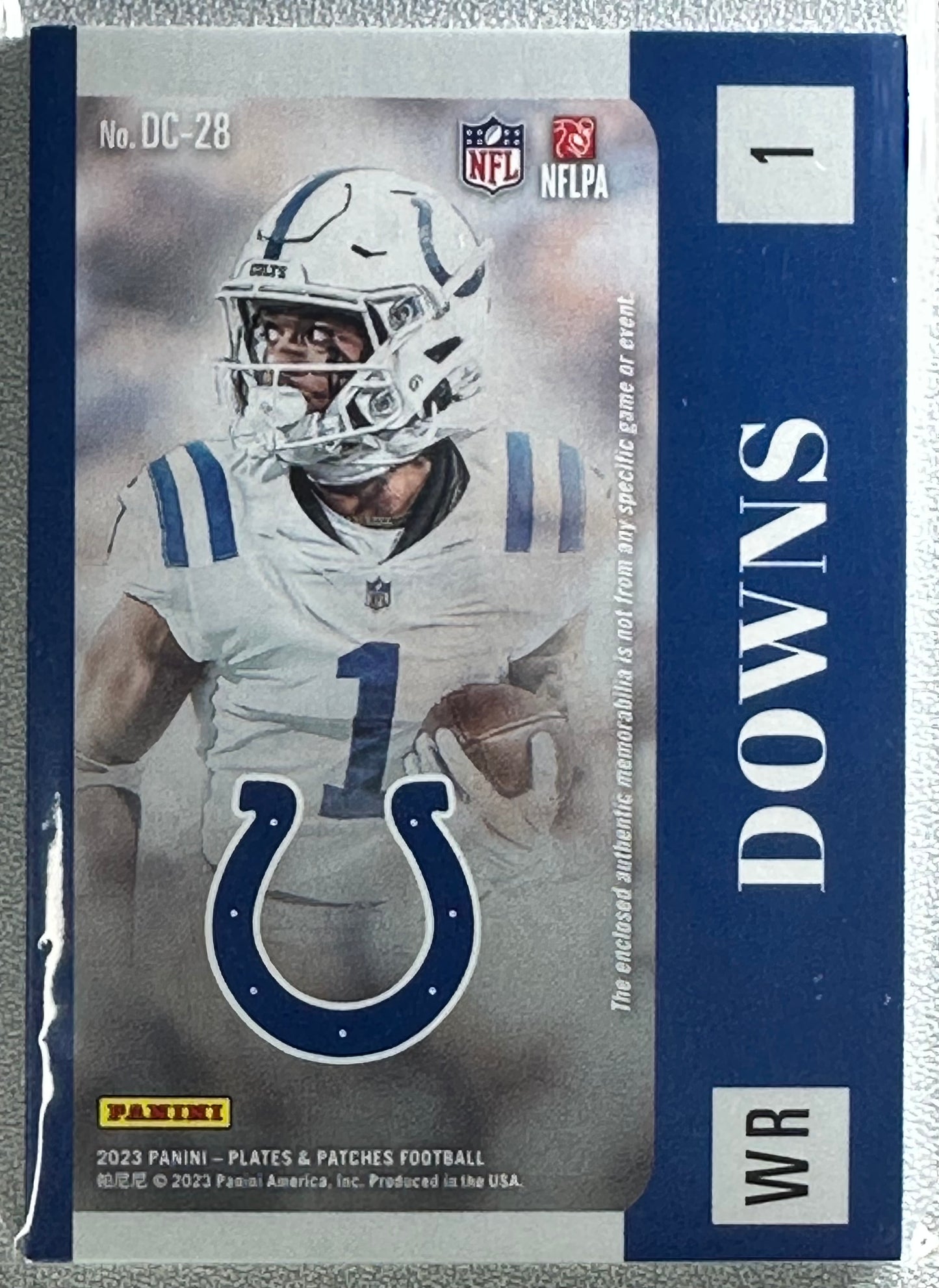 2023 Panini Plates & Patches Josh Downs Double Coverage Blue /50 #DC-28