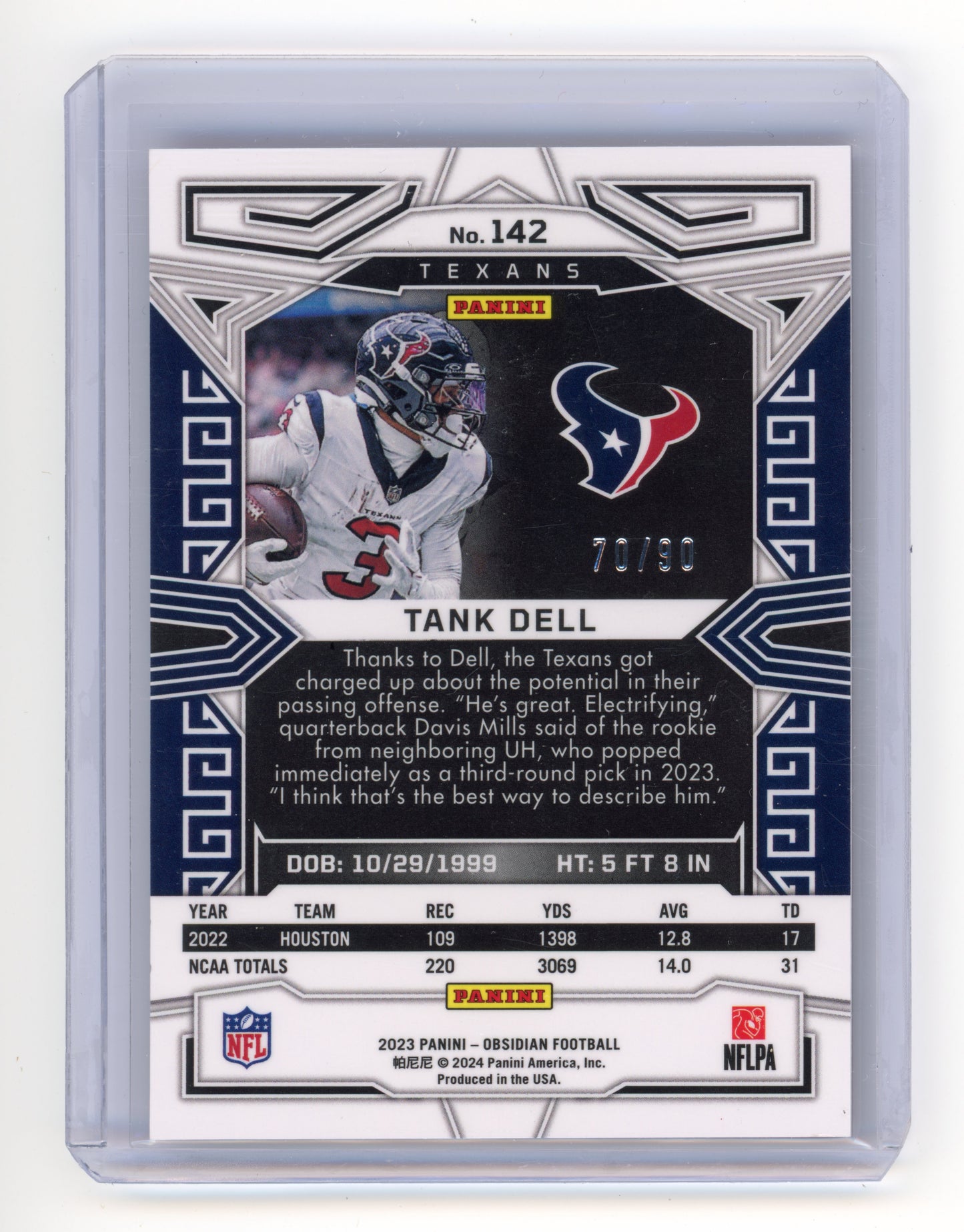 2023 Panini Obsidian Tank Dell Asia Red Flood /90 #142
