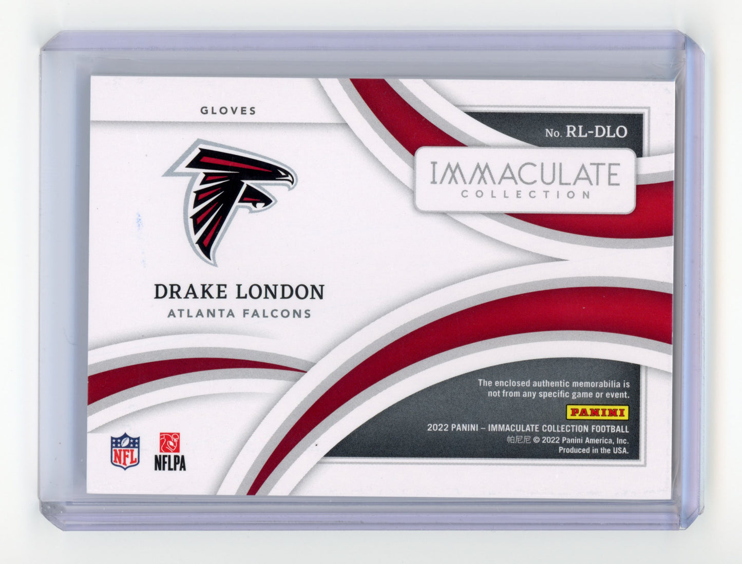 2022 Panini Immaculate Collection Drake London Gloves RC 2 / 5 #RL-DLO