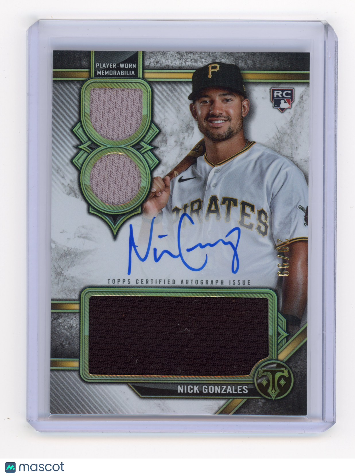 2024 Topps Triple Threads Nick Gonzales Rookie Autographed Relics /99 #RAR-NG