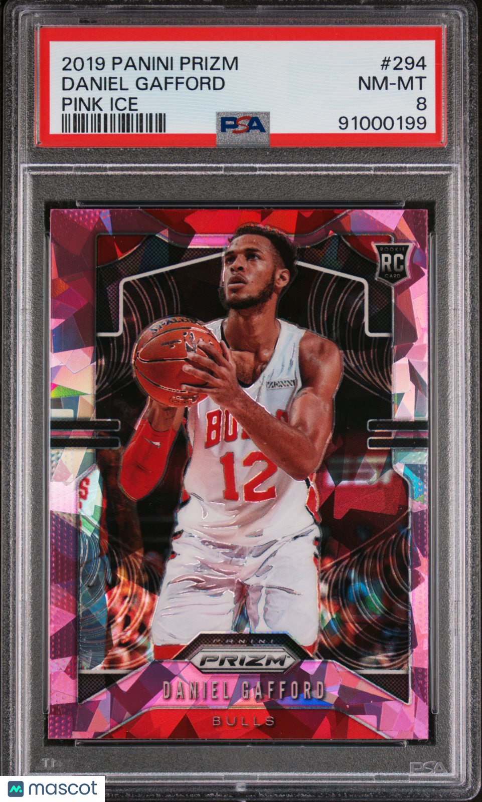 2019 Panini Prizm Daniel Gafford Pink Ice #294 PSA 8