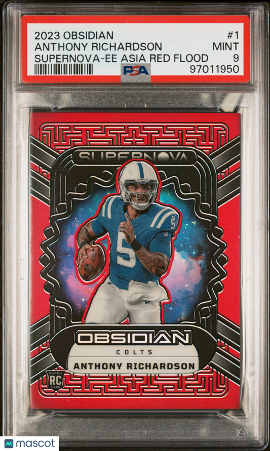 2023 Panini Obsidian Anthony Richardson Supernova Asia Red Flood #1 PSA 9