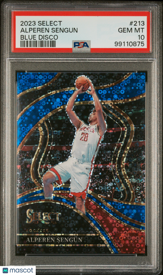2023 Panini Select Courtside Alperen Sengun Blue Disco /25 #213 PSA 10