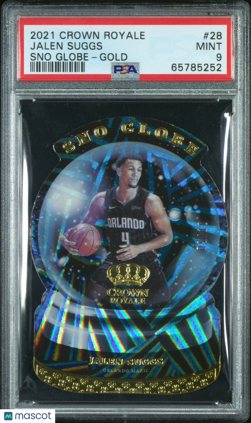 2021 Panini Crown Royale Jalen Suggs Sno Globe Gold /10 #28 PSA 9