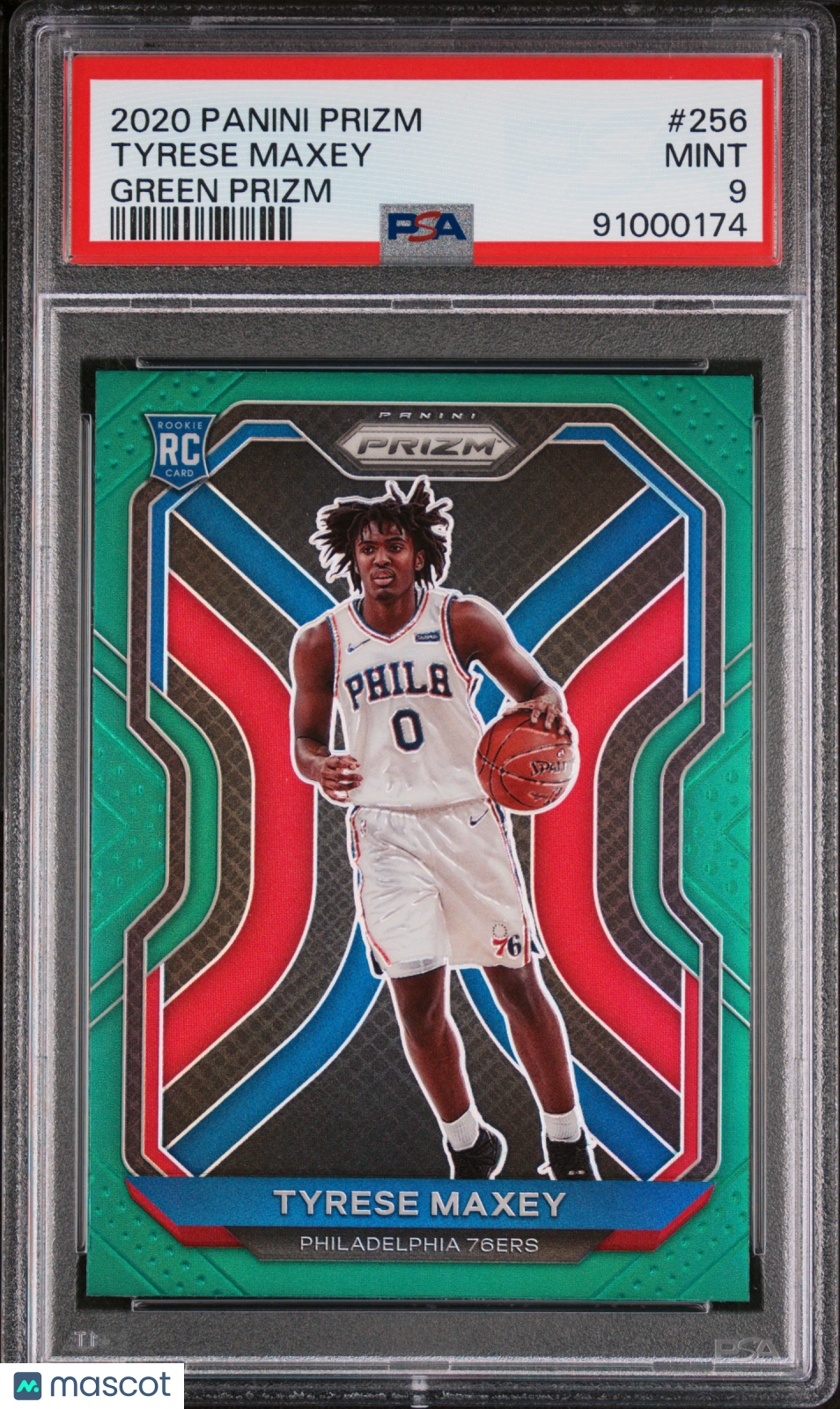 2020 Panini Prizm Tyrese Maxey Green #256 PSA 9