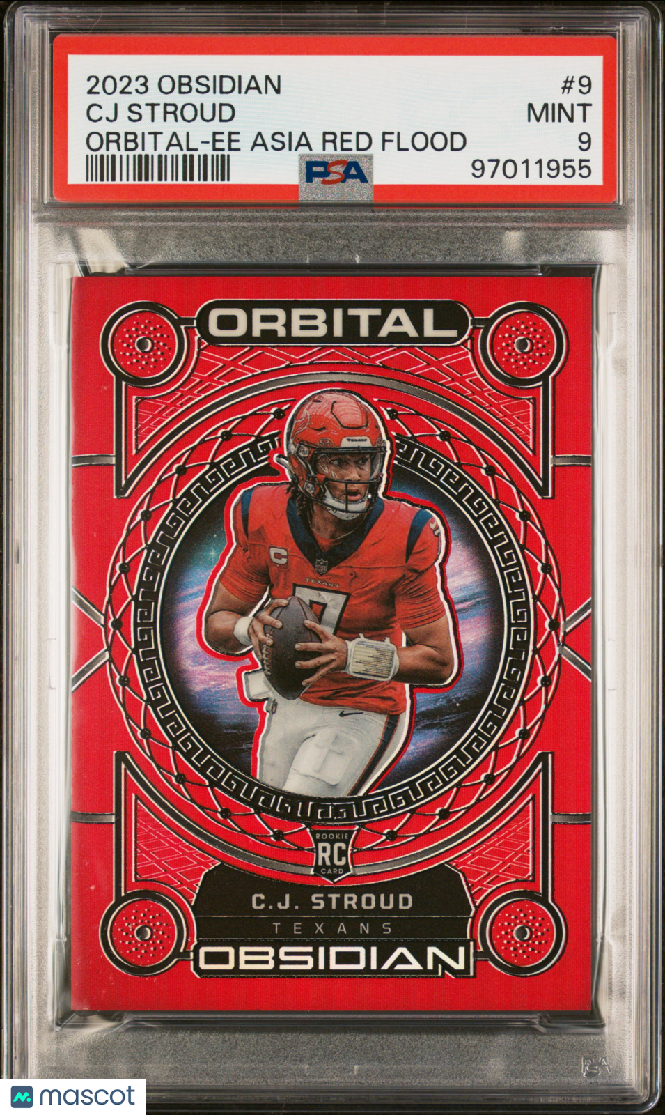 2023 Panini Obsidian CJ Stroud Orbital Asia Red Flood #9 PSA 9