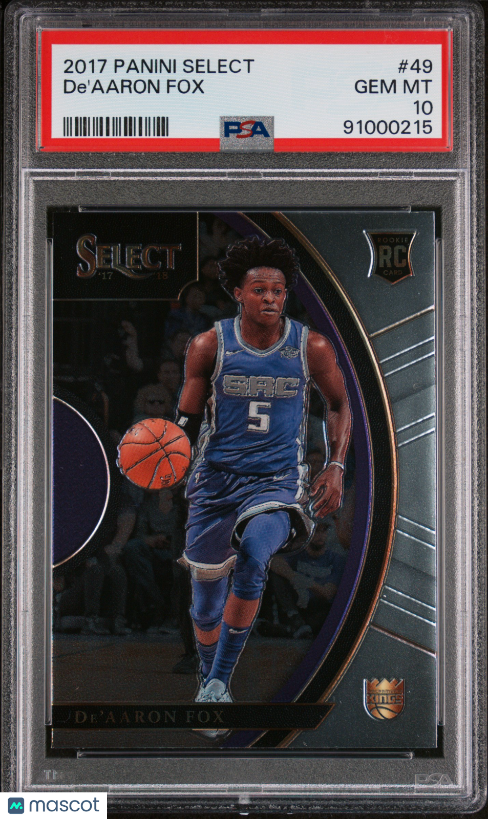 2017 Panini Select De'aaron Fox RC #49 PSA 10