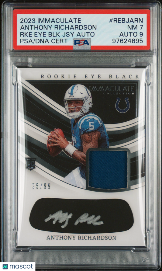 2023 Panini Immaculate Collection Anthony Richardson Eye Black RPA /99 PSA 7