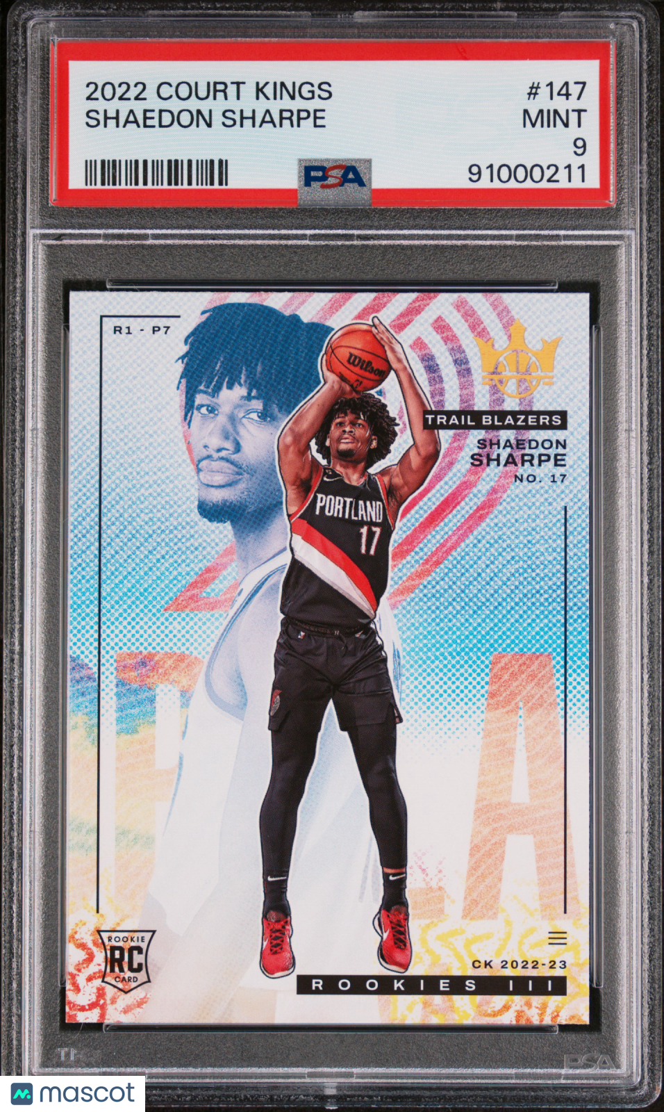 2022 Panini Court Kings Shaedon Sharpe Rookies III #147 PSA 9