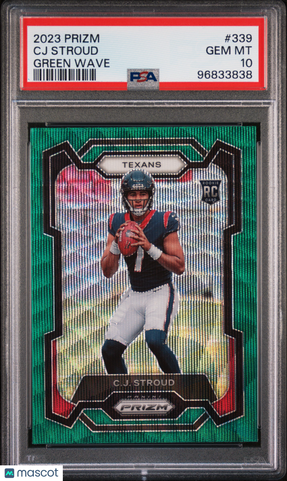 2023 Panini Prizm CJ Stroud Green Wave #339 PSA 10