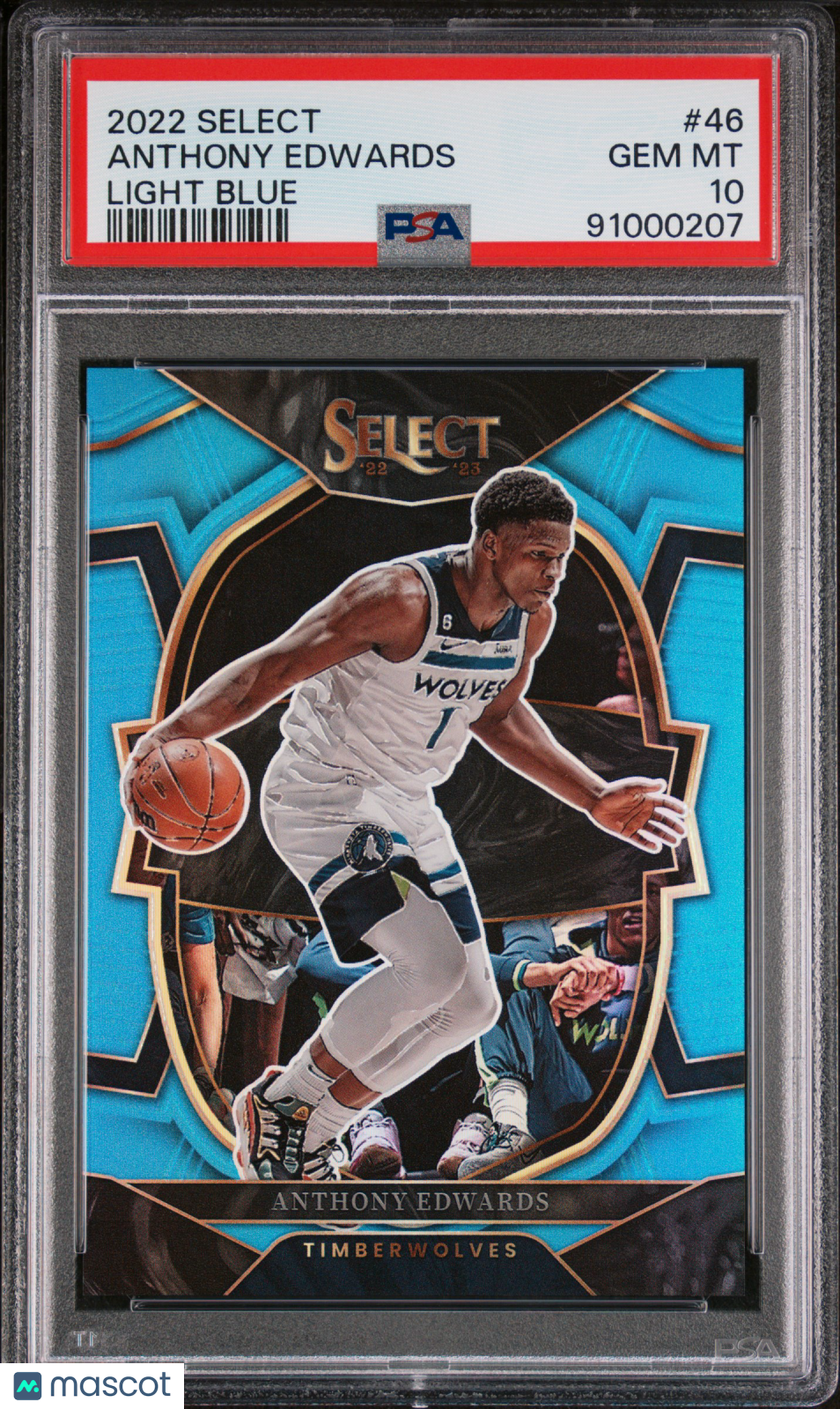 2022 Panini Select Anthony Edwards Light Blue /299 #46 PSA 10