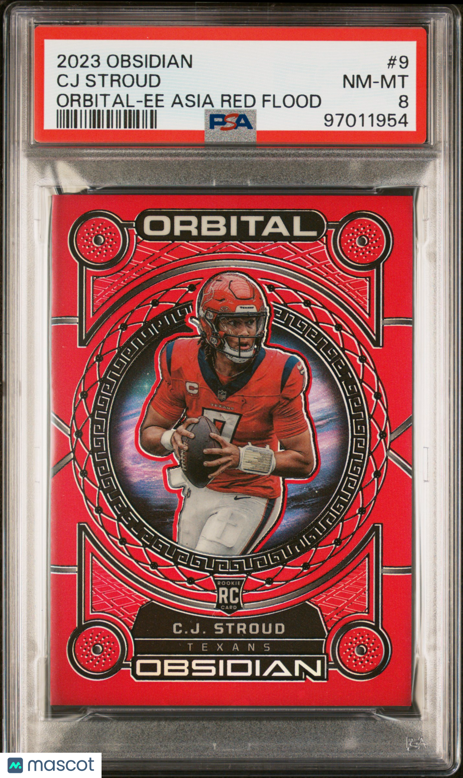 2023 Panini Obsidian CJ Stroud Orbital Asia Red Flood #9 PSA 8