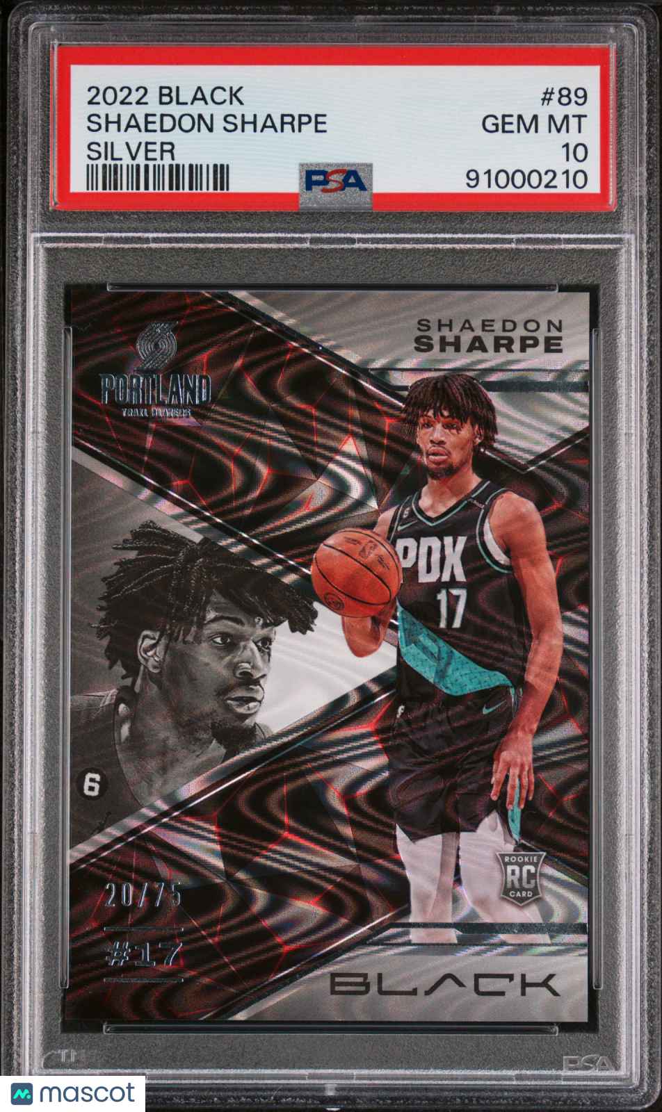 2022 Panini Black Shaedon Sharpe Silver /75 #89 PSA 10