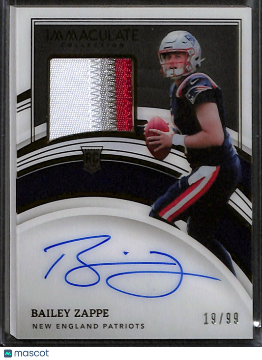 2022 Panini Immaculate Collection Bailey Zappe RPA /99 #139