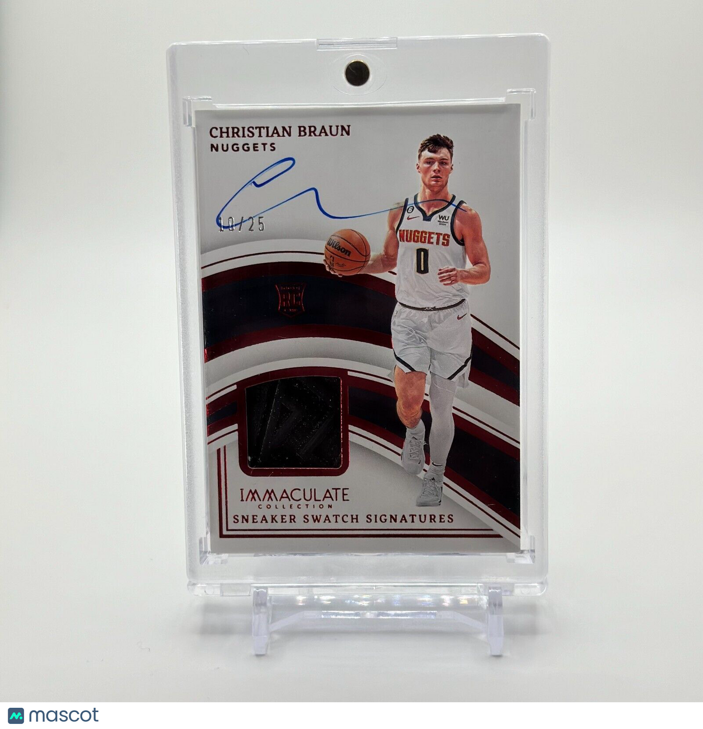 2022-23 Immaculate Christian Braun Sneaker Swatch Signatures Red /25 #SNS-CBR