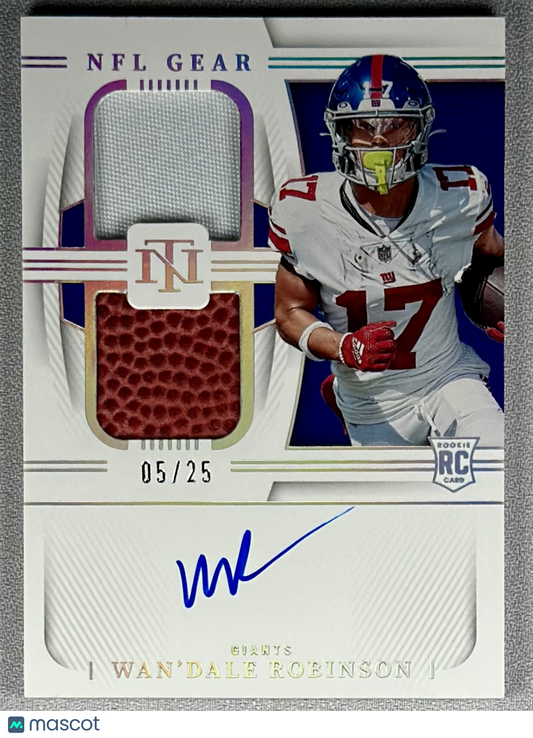 2023 Panini National Treasures Wan'Dale Robinson RK Gear Sig Holo Silver /25 RC