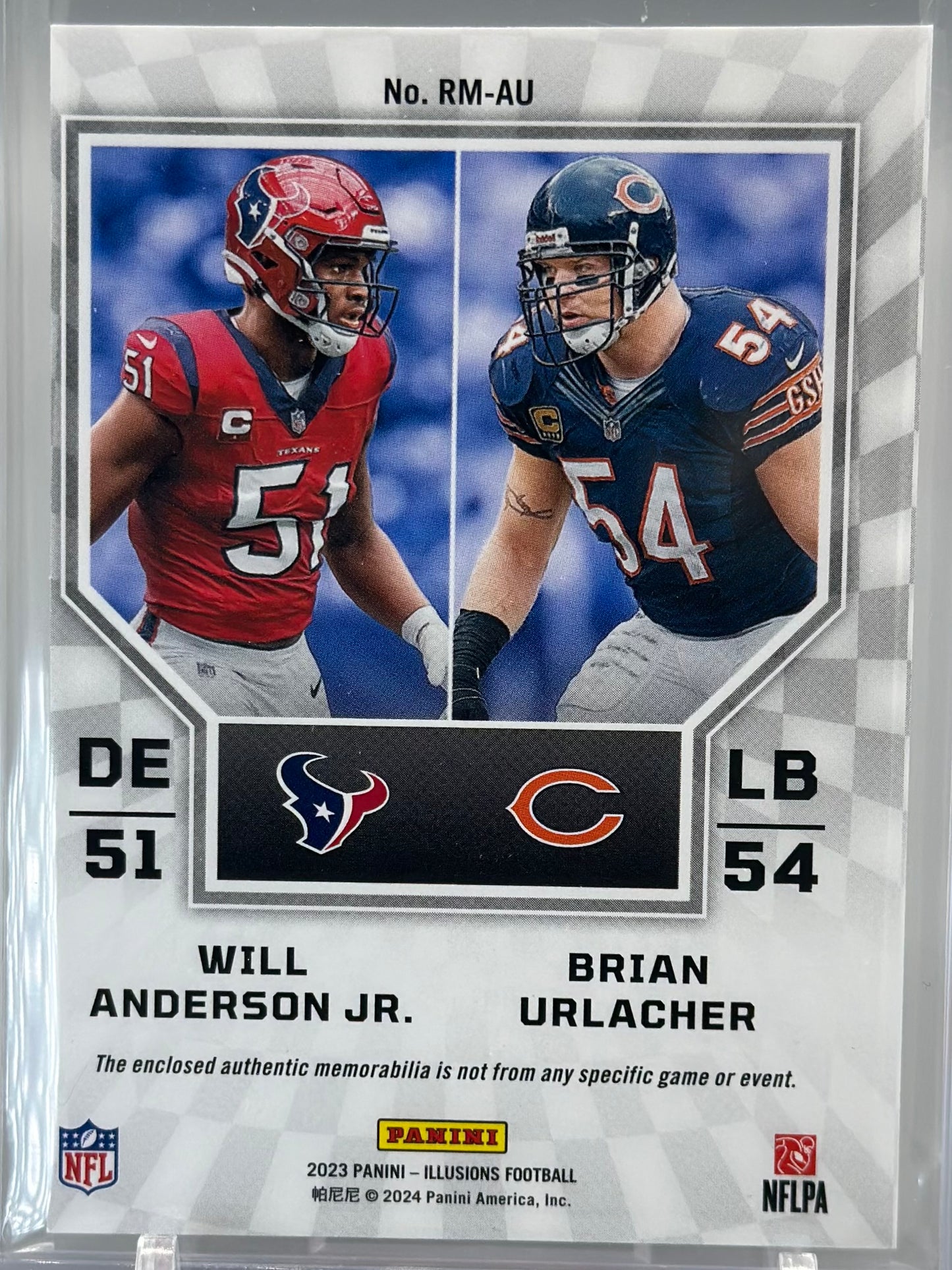 Brian Urlacher Will Anderson Jr. 2023 Panini Illusions Rookie Idols #RM-AU RC