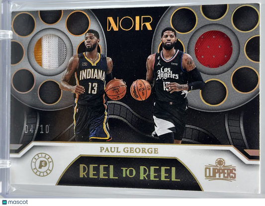 2022 Panini Noir Paul George Reel to Reel Materials Gold /10 #RRM-PGG