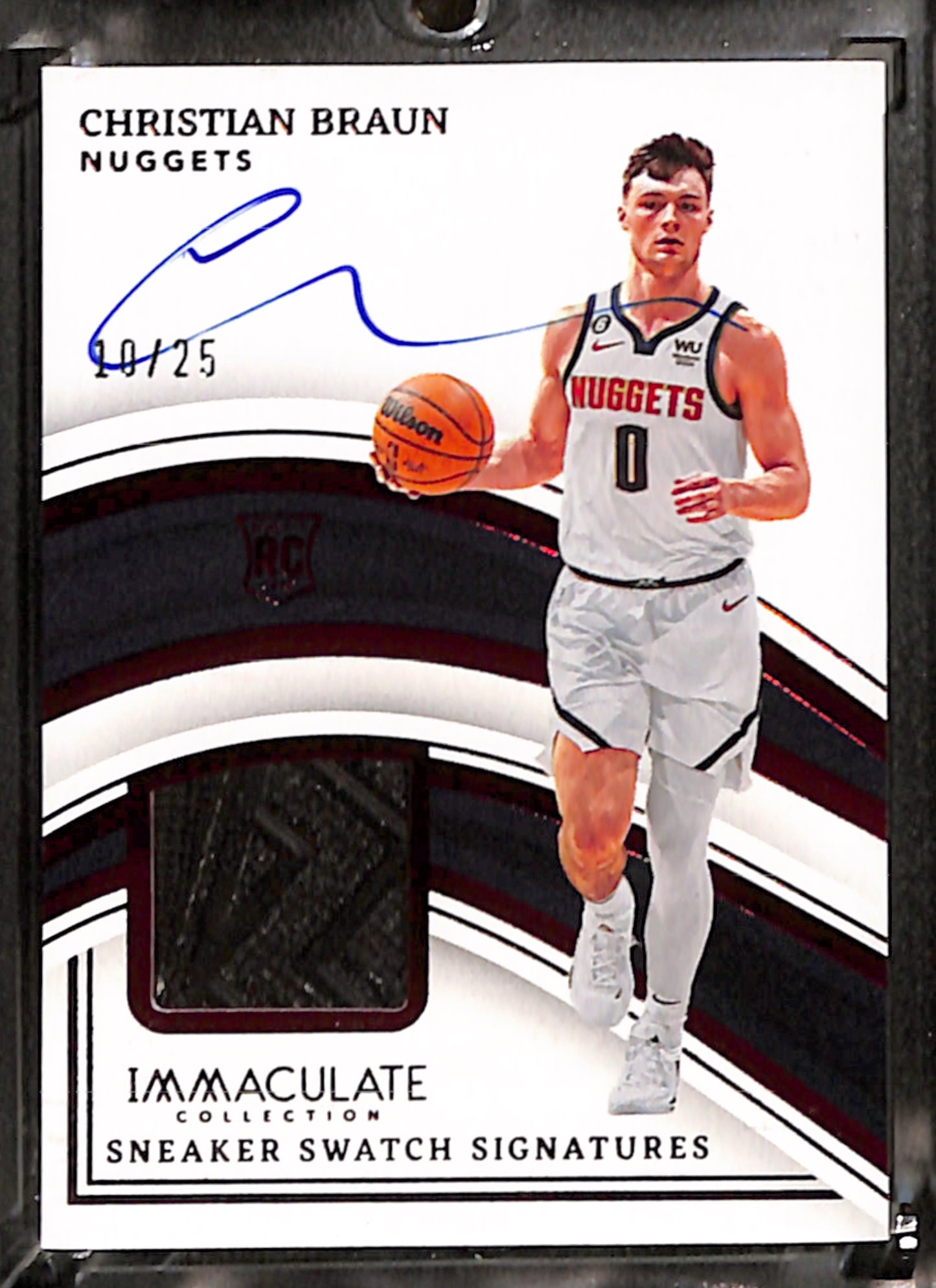 2022-23 Immaculate Christian Braun Sneaker Swatch Signatures Red /25 #SNS-CBR