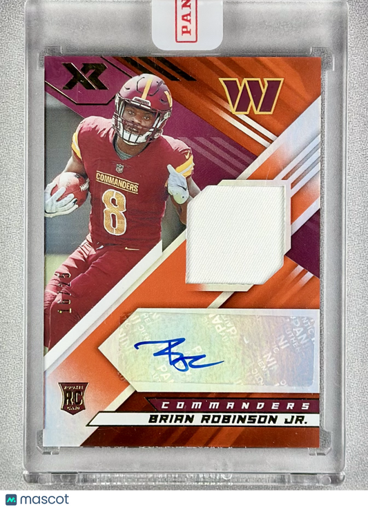 2022 Panini XR Brian Robinson Jr. Rookie Swatch Autograph Orange /25 #RSA-BR RC