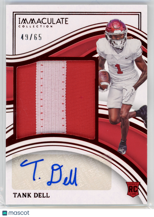 2023 Panini Immaculate Collection Collegiate Tank Dell RPA Red /65 #20