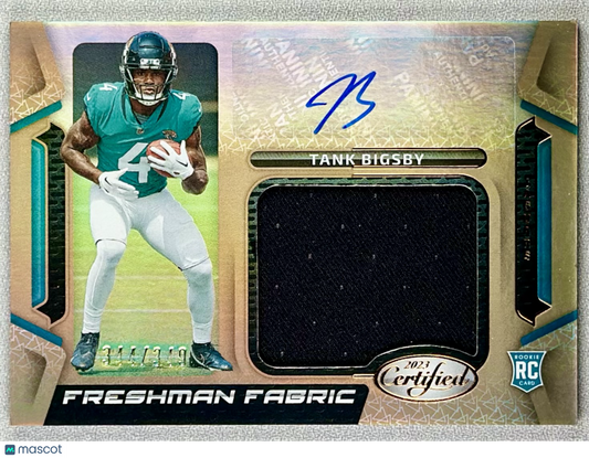 2023 Panini Certified Tank Bigsby Freshman Fabric Signature Bronze /349 RC