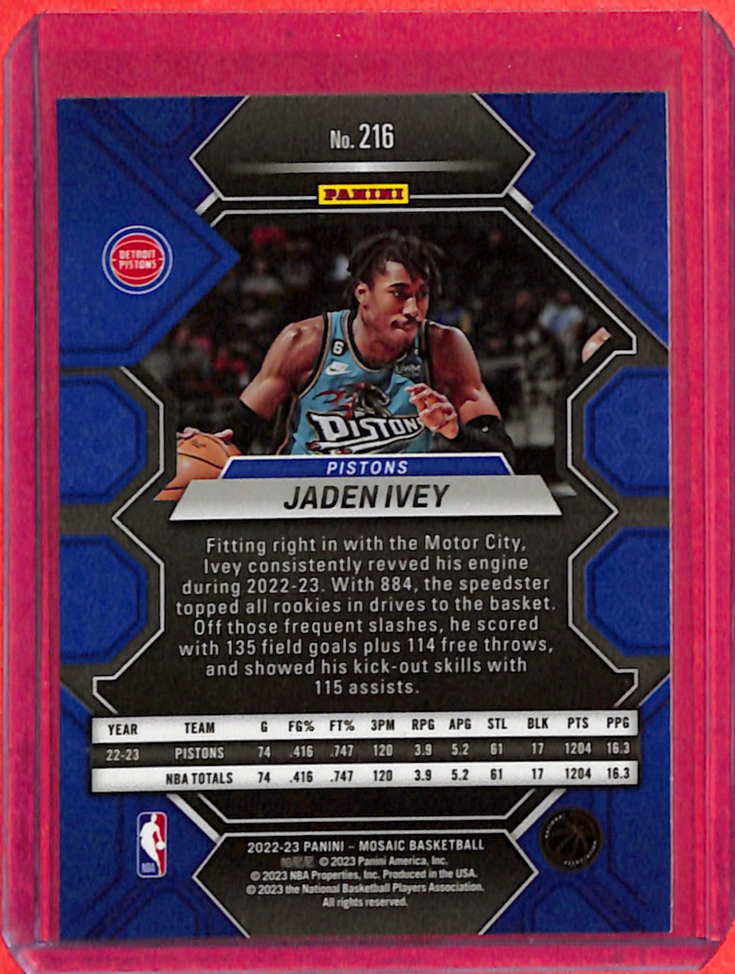 2022-23 Mosaic Jaden Ivey Rookie #216