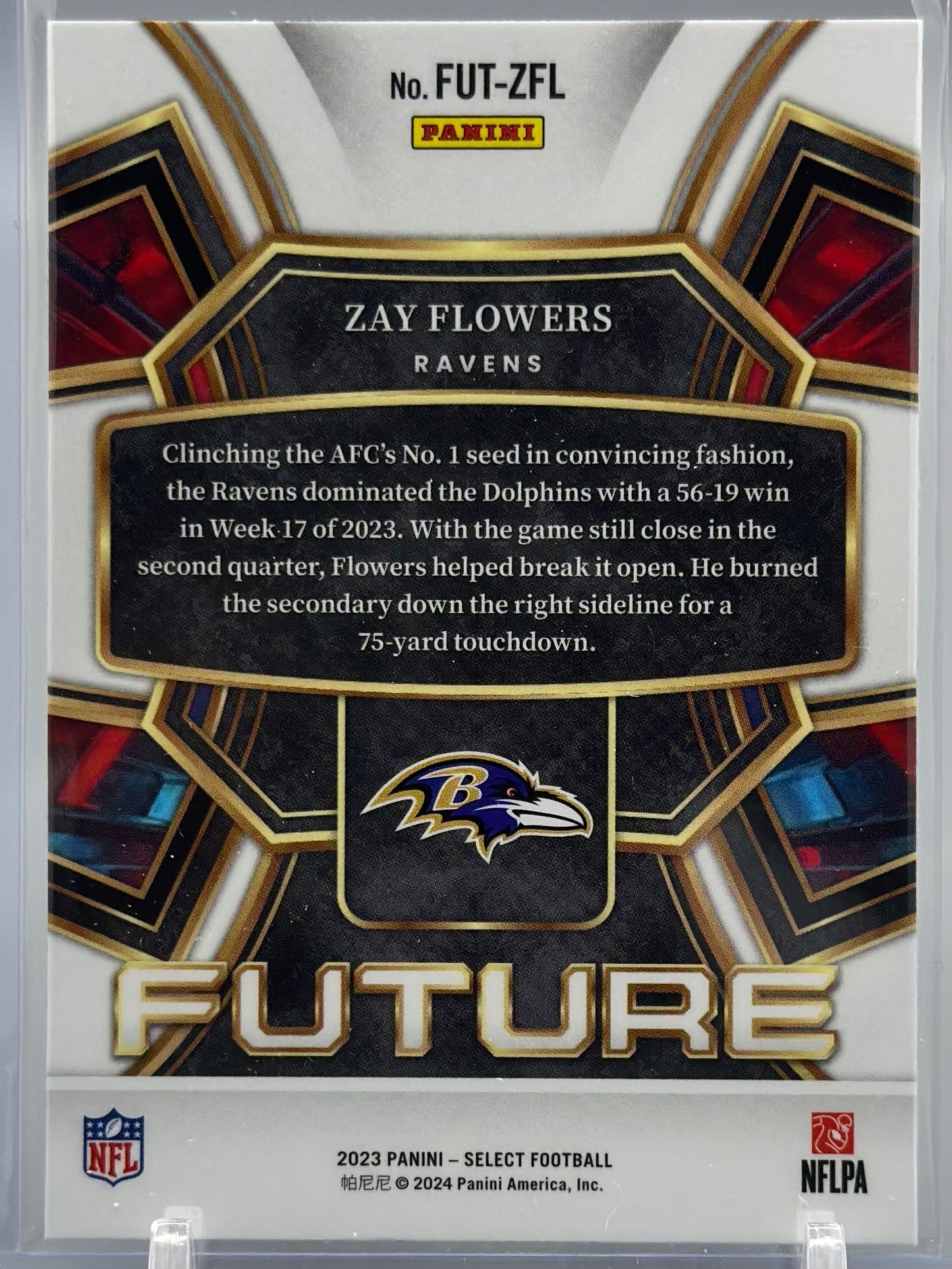 Zay Flowers 2023 Panini Select Future #FUT-ZFL RC