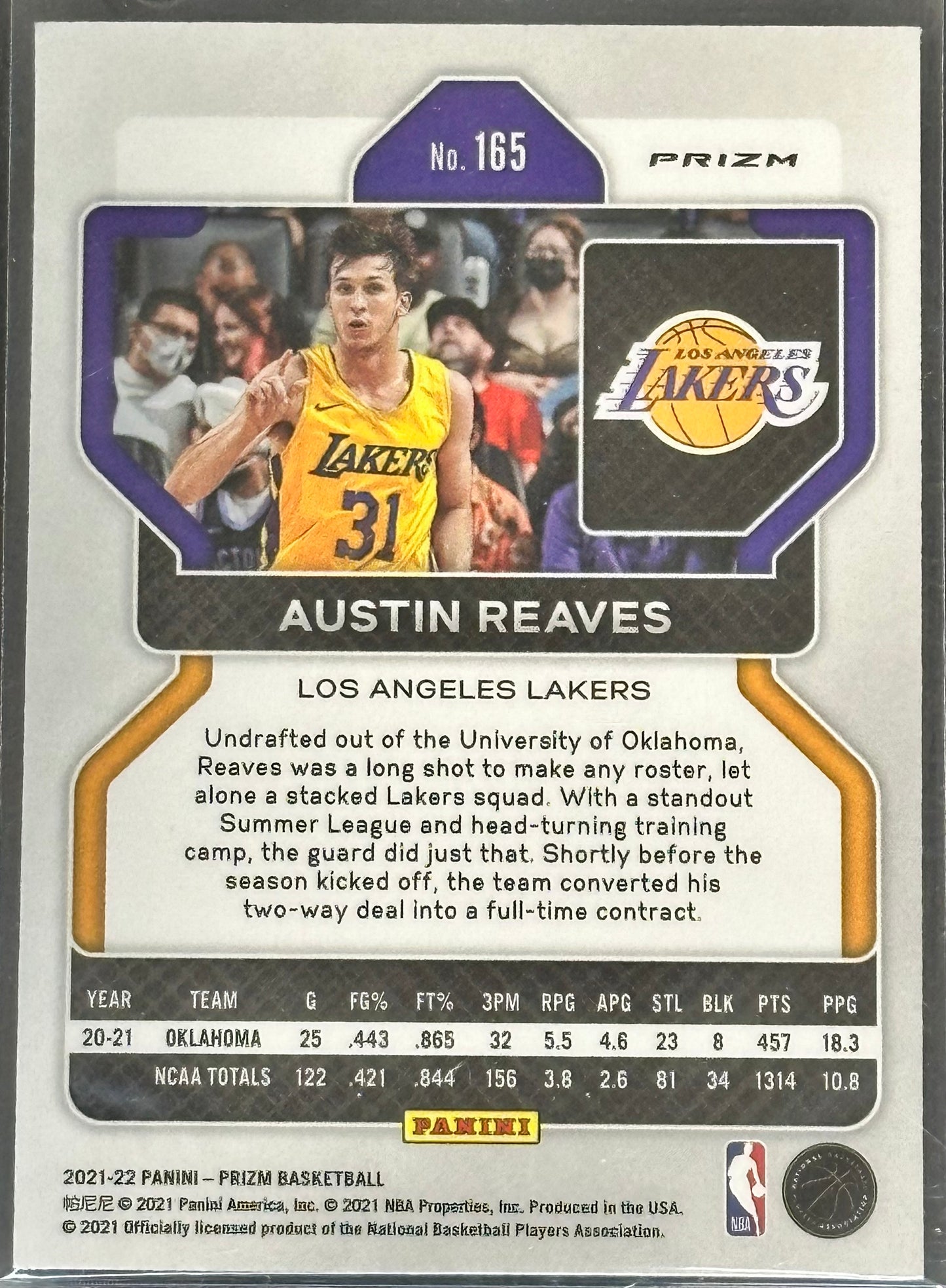 Austin Reaves 2021 Panini Prizm Green #165