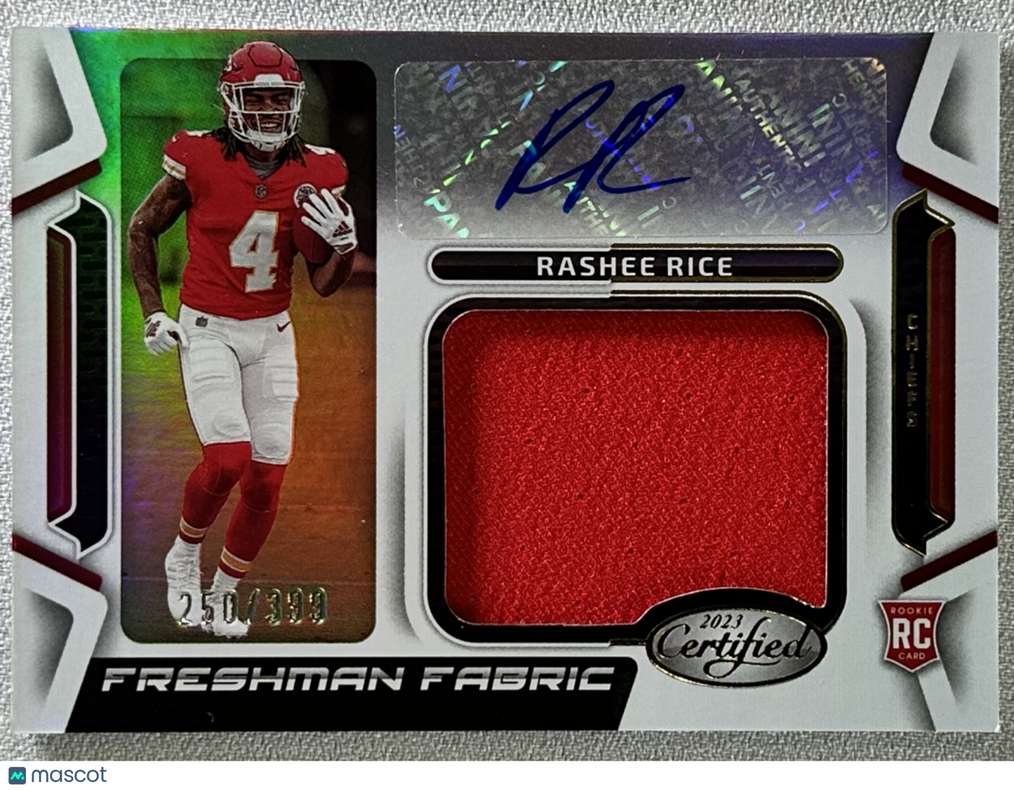 2023 Panini Certified Rashee Rice Freshman Fabric Signatures /399 #FFMS-25 RC