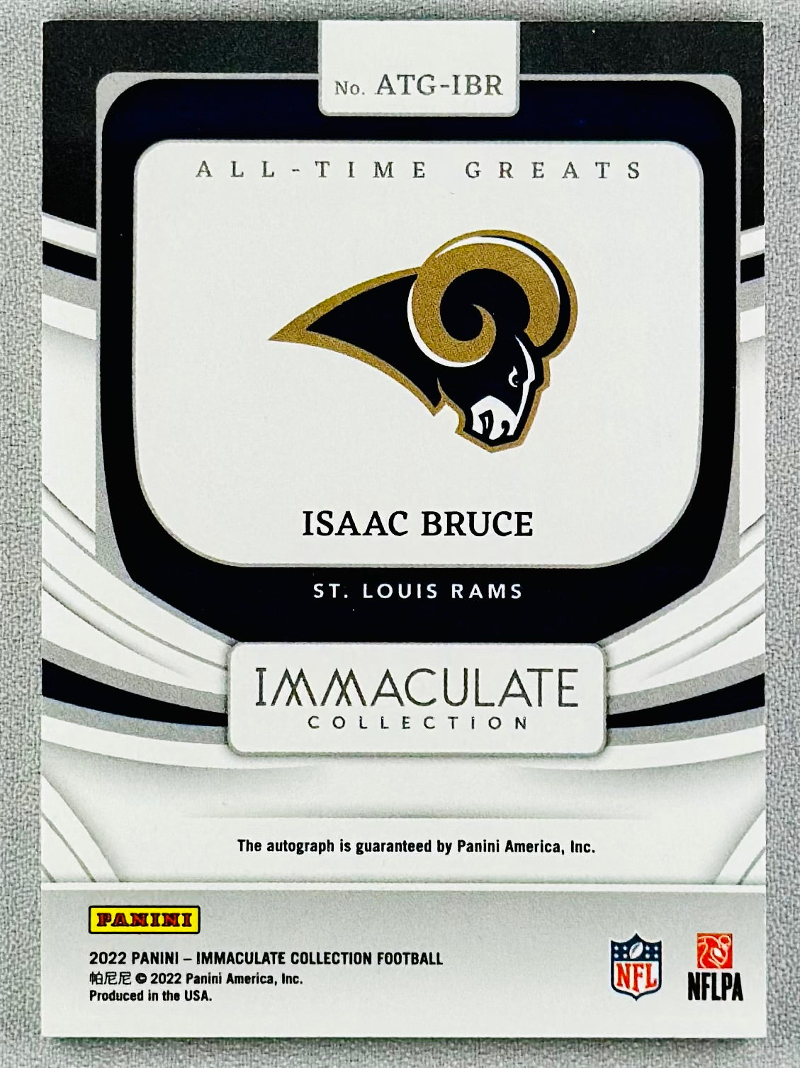 2022 Panini Immaculate Collection Isaac Bruce All-Time Greats Auto /49 #ATG-IBR