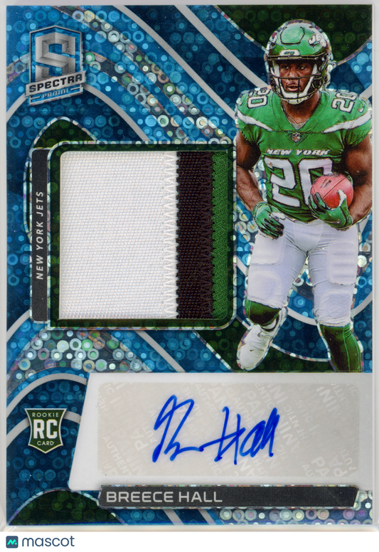 2022 Panini Spectra Breece Hall RPA Blue Neon /60 #213