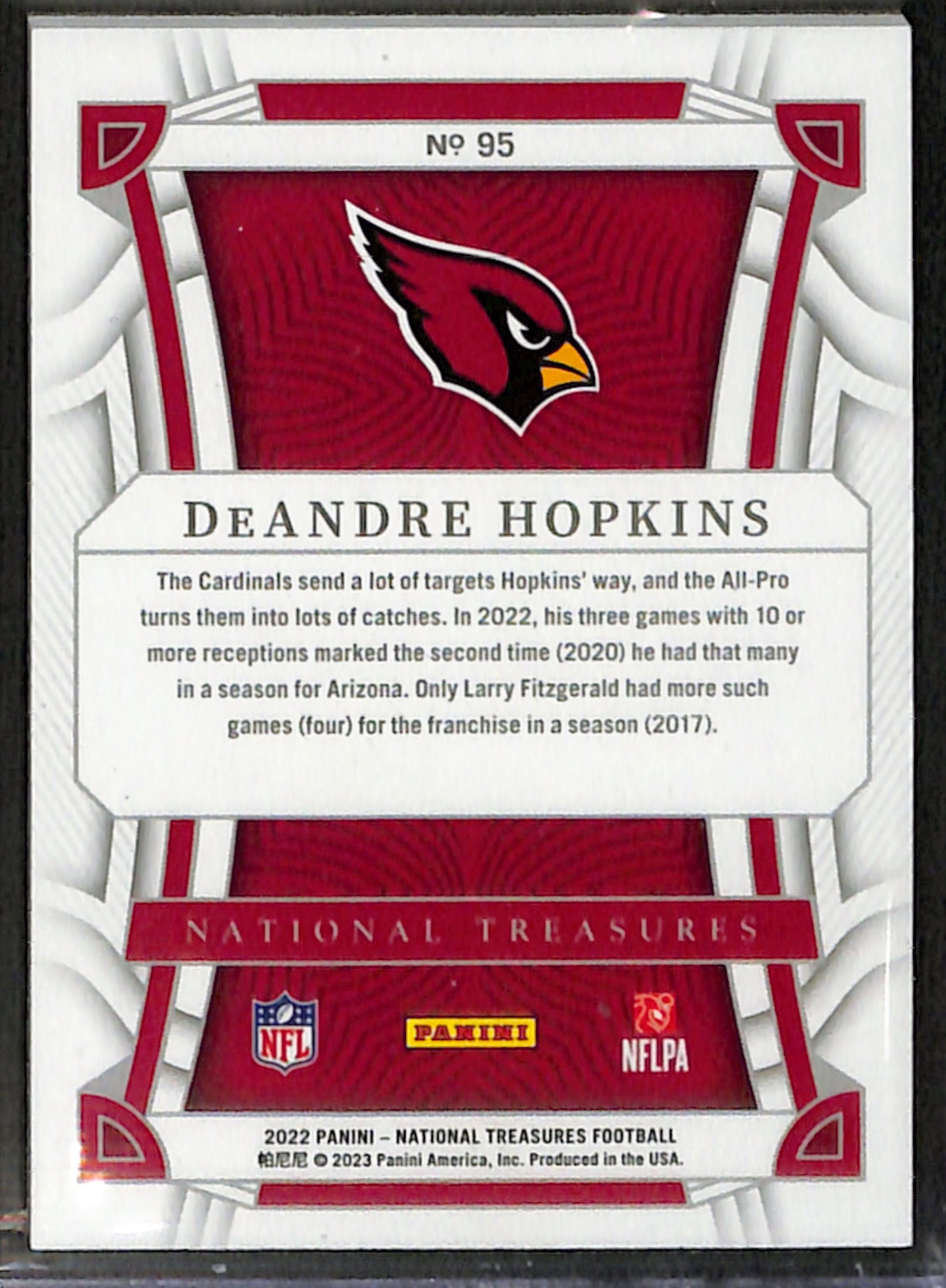 DeAndre Hopkins 2022 Panini National Treasures Emerald /10 #95