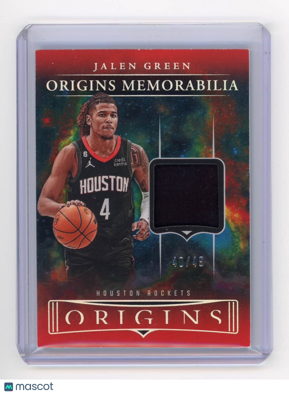 2023 Panini Origins Jalen Green Origins Memorabilia Red 40/49 #OM-GRE