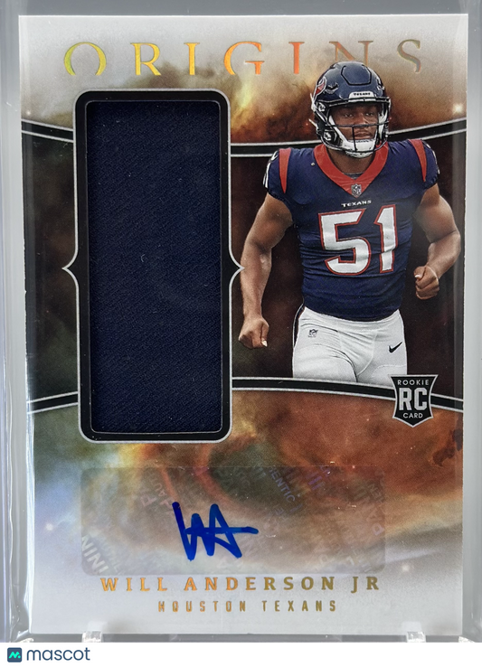 Will Anderson Jr 2023 Panini Origins RPA #RJJA-WAJ RC