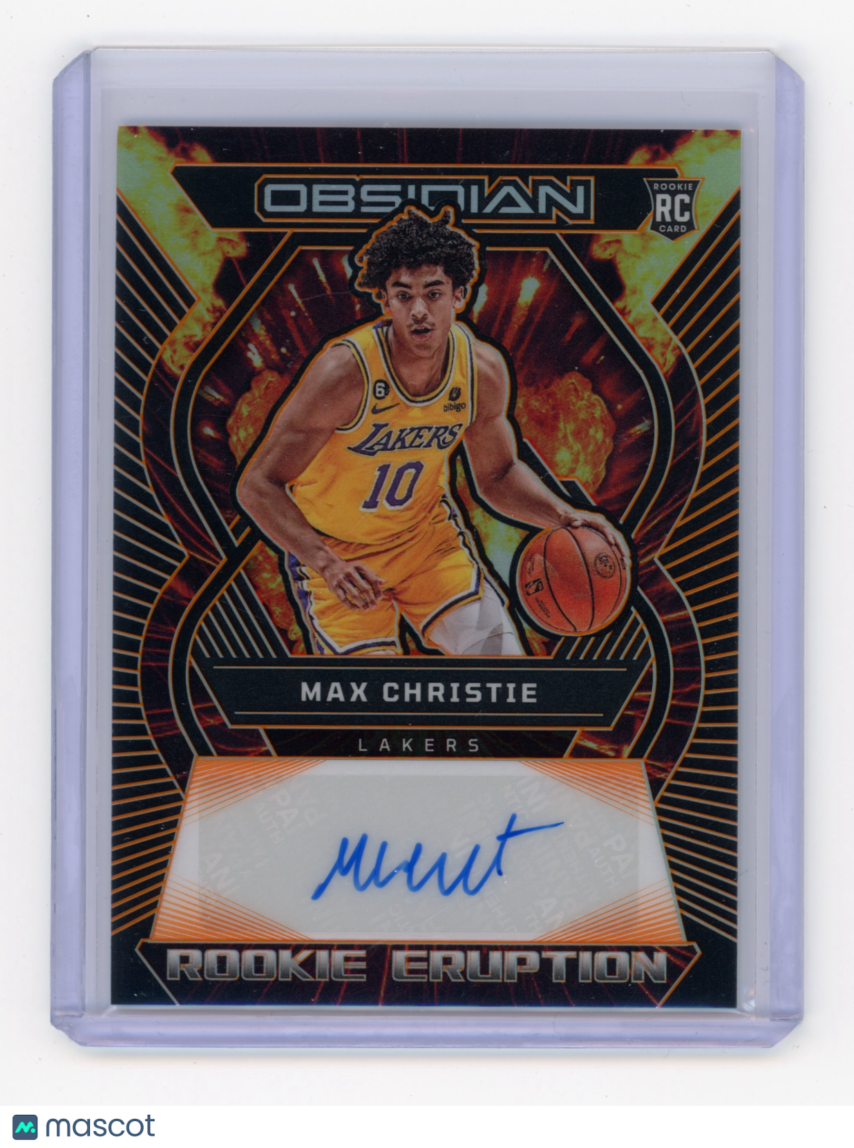 2022 Panini Obsidian Max Christie Rookie Eruption Auto Orange RC 29/50 #RE-CAL