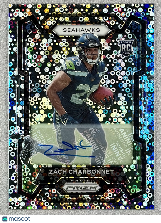 2023 Panini Prizm Zach Charbonnet Rookie Auto No Huddle #392 RC