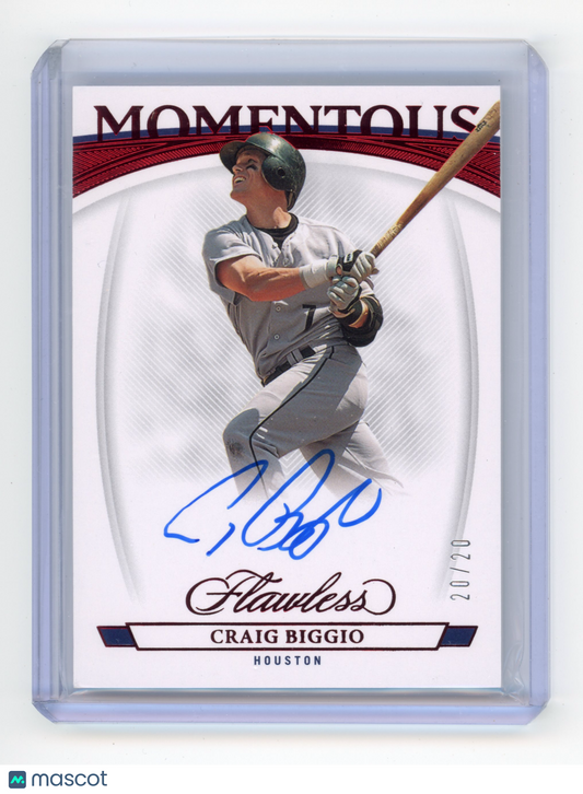 2023 Panini Flawless Craig Biggio Momentous Autographs Ruby 20/20 #MA-CB