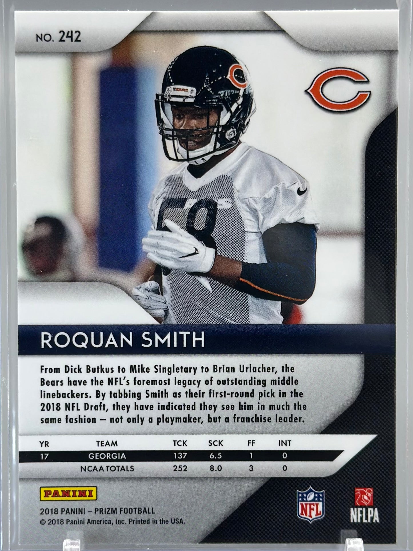 Roquan Smith 2018 Panini Prizm #242 RC