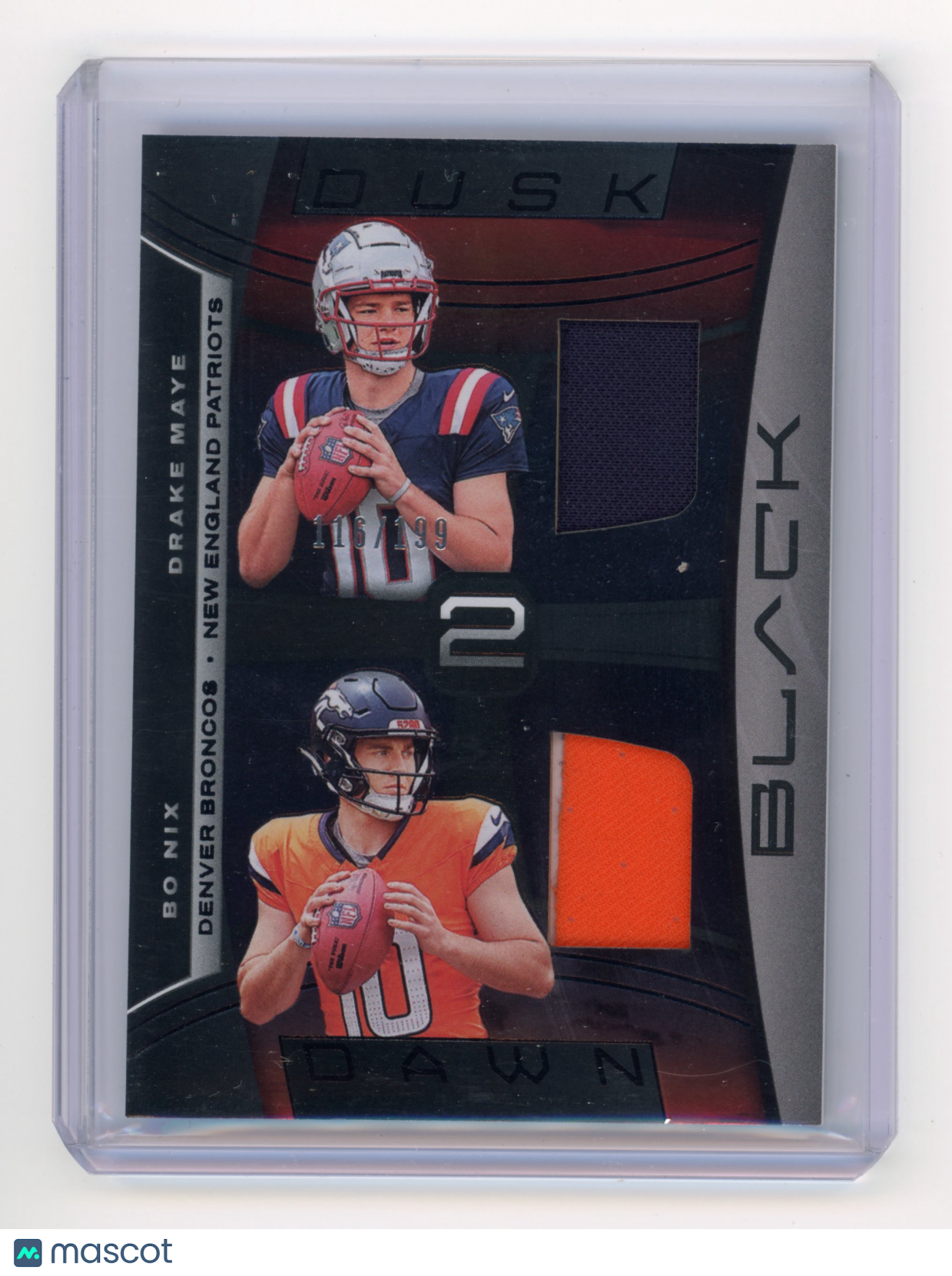2024 Panini Black Bo Nix Drake Maye Dusk 2 Dawn RC 106/199 #D2D-DMBN