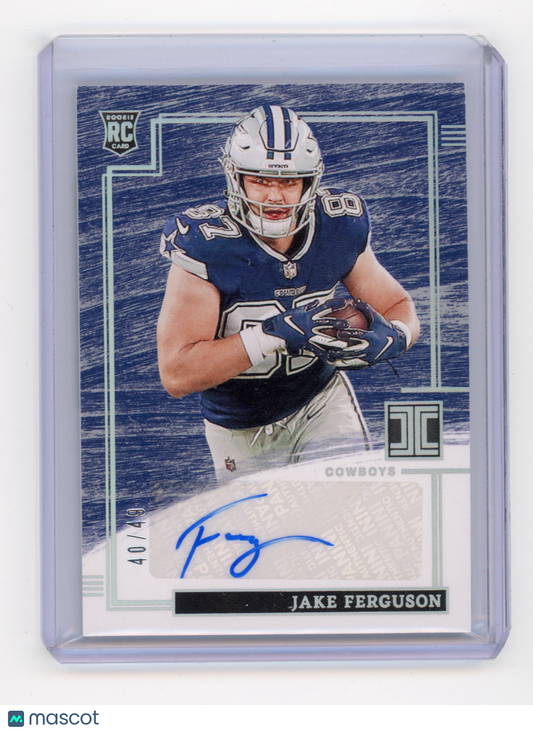 2022 Panini Impeccable Jake Ferguson Rookie Autographs Silver RC 40/49 #171