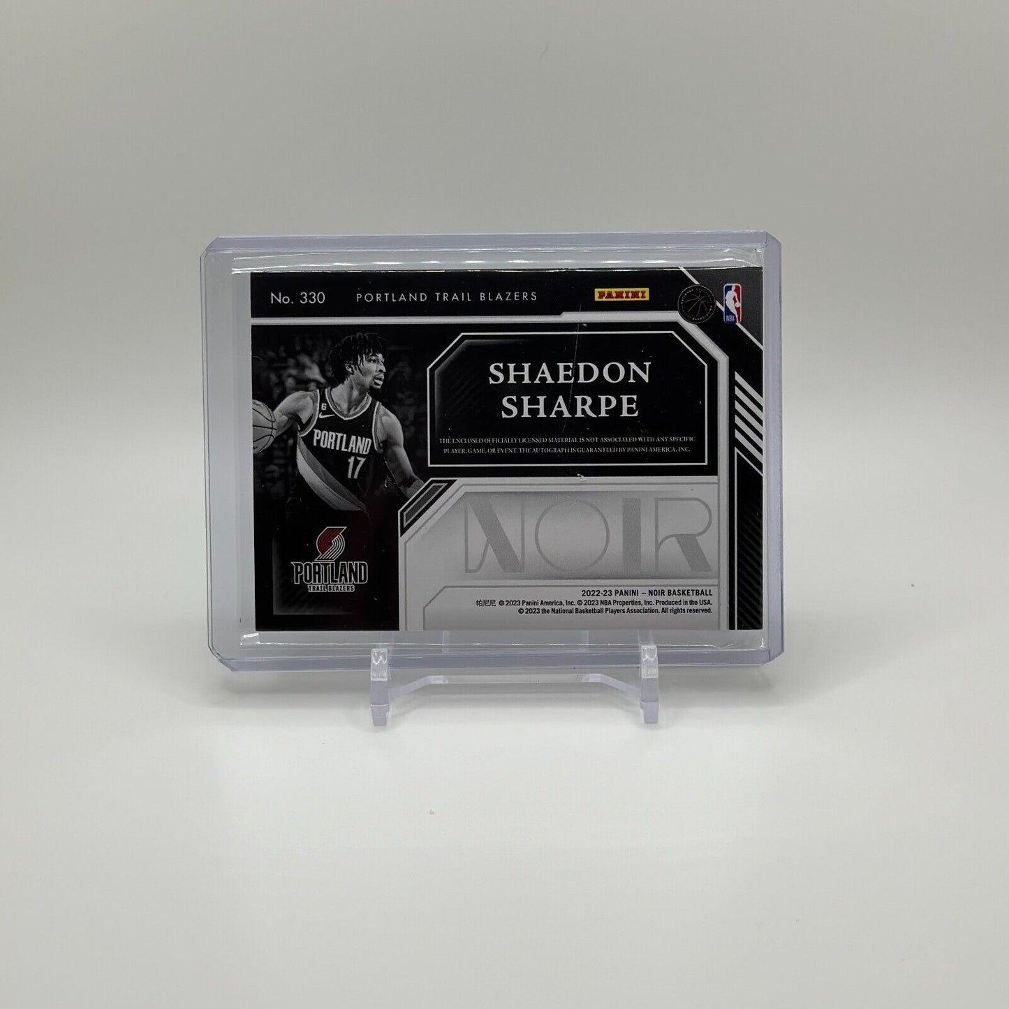 2022-23 Noir Shaedon Sharpe RPA Black and White /99 #330