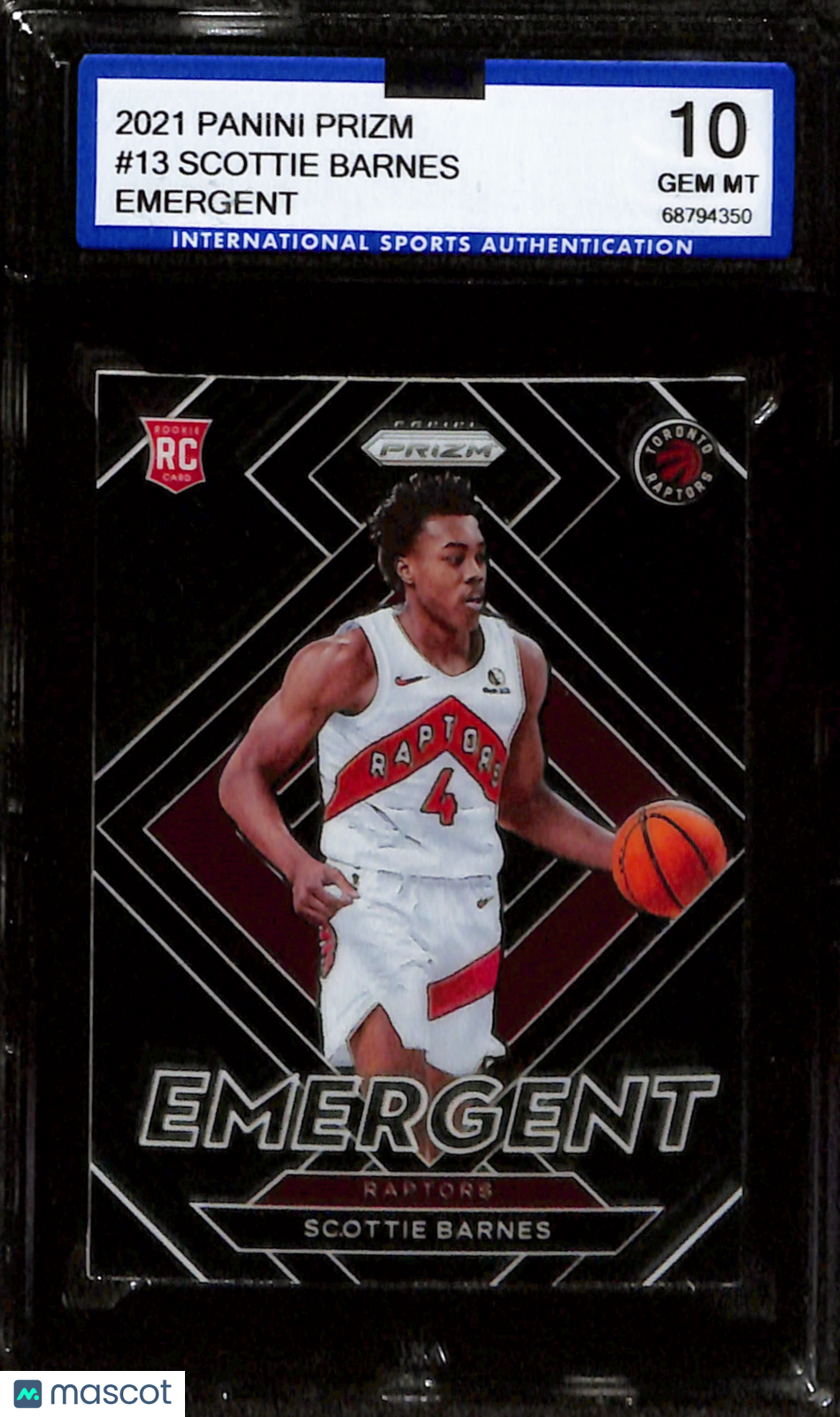 2021-22 Panini Prizm Scottie Barnes Emergent #13 ISA 10