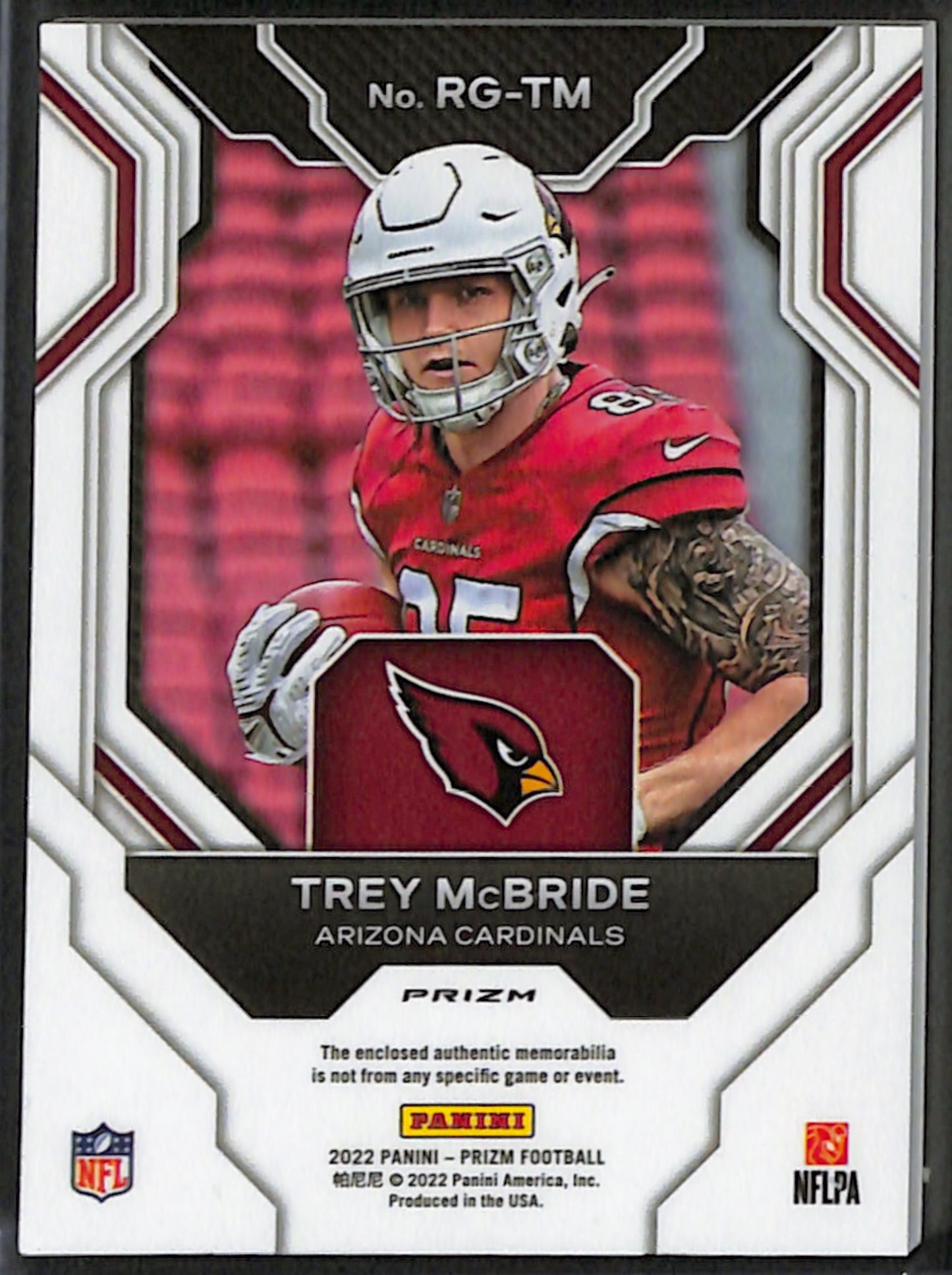 Trey McBride 2022 Panini Prizm Rookie Gear Silver #RG-TM